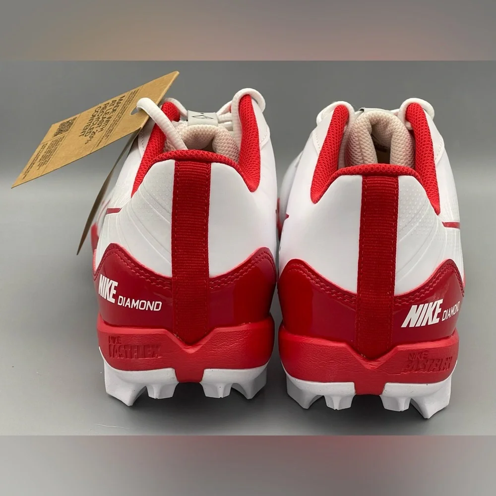Nike Force Alpha Huarache 4 MCS Baseball Cleats WHITE/RED DJ6524-104 Mens 12 NEW - Picture 5 of 9